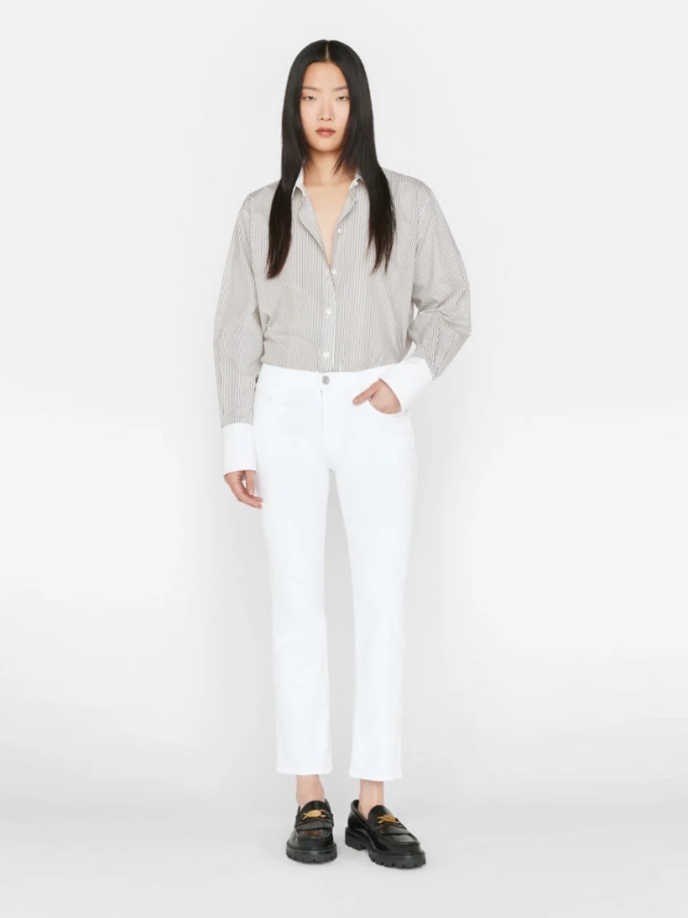 FRAME WOMEN'S LE HIGH STRAIGHT WHITE JEANS SIZE 32
